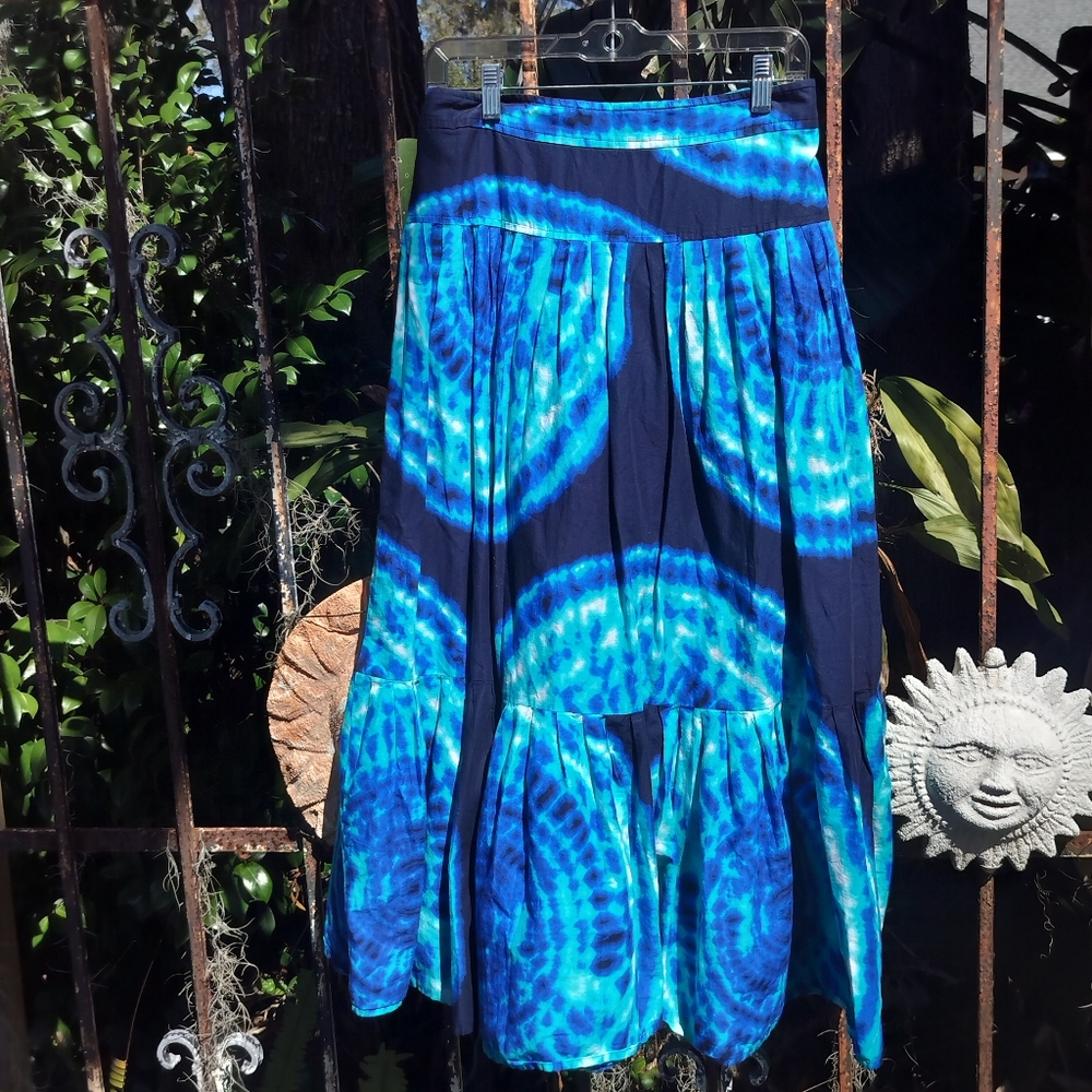 Jones New York Indigo Boho Festival Skirt sz 6